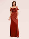 Elegant Cold Shoulder Long Mermaid Velvet Bridesmaid Dresses Online For Sale