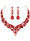 Bridal Crystal Teardrop Jewelry Set | Necklace and Earrings for Women's Wedding