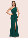 Sexy Mermaid One Shoulder Side Slit Soft Satin Bridesmaid Dresses Online
