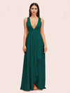 Elegant A-Line V-Neck Long Soft Satin Evening Prom Dresses Online