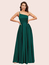 Sexy One Shoulder A-Line Long Soft Satin Bridesmaid Dresses With Pleats For Sale