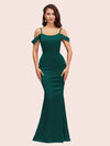Sexy Cold Shoulder Mermaid Soft Satin Formal Prom Dresses Online