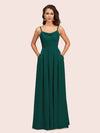 Simple Spaghetti Straps Long Soft Satin Bridesmaid Dresses