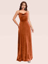Sexy Velvet Spaghetti Straps Long Bridesmaid Dresses Online