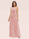 Elegant One Shoulder Long A-line Velvet Evening Prom Dresses Online