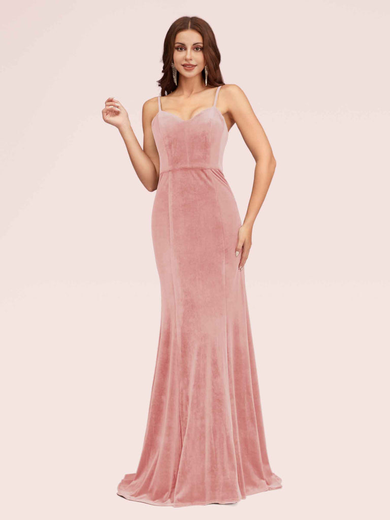 blush velvet bridesmaid dresses BHLDN Edison Velvet Dress