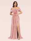Elegant Off Shoulder Side Slit Long Velvet Bridesmaid Dresses Online For Sale