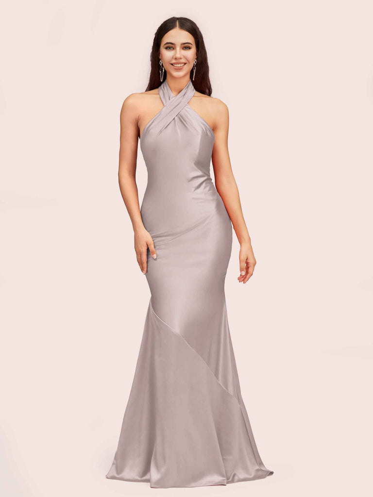 Sexy Backless Halter Long Mermaid Satin Graduation Prom Dresses Online Sexy Backless Halter Long Mermaid Satin Graduation Prom Dresses Online
