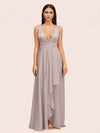 Elegant A-Line V-Neck Long Soft Satin Evening Prom Dresses Online