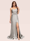 Sexy Side Slit Stretchy Jersey Long Mermaid Bridesmaid Dresses Online