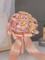 Wedding Flower For The Groom And Bride, Satin Rose Wedding Bouquet, WF17