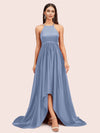 Unique High Low Halter Satin Party Dresses For Women Online