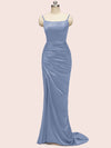Elegant Spaghetti Straps Long Soft Satin Mermaid Evening Prom Dresses Online