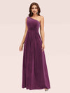 Elegant One Shoulder Long A-line Velvet Bridesmaid Dresses Online