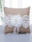 Satin And Linen Fabric Wedding Ring pillow Creative Lace Ring Box Small Portable, BS&KFS