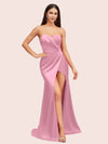 Sexy Mermaid Sweetheart Side Slit Soft Satin Bridesmaid Dresses Online For Sale
