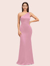 Sexy Mermaid One Shoulder Soft Satin Long Bridesmaid Dresses Online
