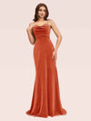 Modern Velvet Spaghetti Straps Long Mermaid Graduation Prom Dresses Online