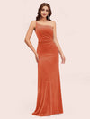 Elegant Velvet One Shoulder Side Slit Mermaid Long Party Prom Dresses Online