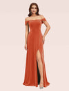 Sexy Mermaid Off Shoulder Long Side Slit Velvet Evening Prom Dresses Online