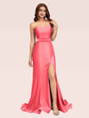 Sexy Side Slit Stretchy Jersey Long Mermaid Bridesmaid Dresses Online