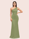 Sexy Mermaid One Shoulder Soft Satin Long Bridesmaid Dresses Online