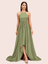 Unique High Low Halter Satin Party Dresses For Women Online