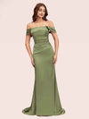 Sexy Mermaid Off Shoulder Long Silky Satin Bridesmaid Dresses Online
