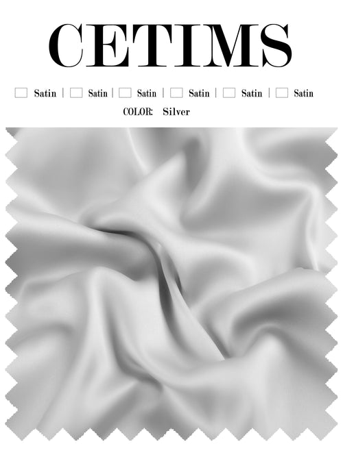 Soft Satin Fabric Swatch Silver
