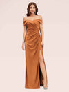 Sexy Off Shoulder Side Slit Stretchy Jersey Long Mermaid Evening Prom Dresses Online