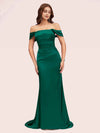 Sexy Mermaid Off Shoulder Long Silky Satin Evening Prom Dresses Online