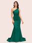 Elegant One Shoulder Mermaid Soft Satin Bridesmaid Dresses Online