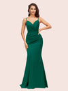 Sexy Mermaid Spaghetti Straps Long Soft Satin Bridesmaid Dresses Online