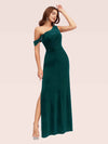 Sexy One Shoulder Side Slit Long Velvet Bridesmaid Dresses Online For Sale