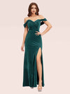 Sexy Side Slit Off Shoulder Long Mermaid Velvet Bridesmaid Dresses Online