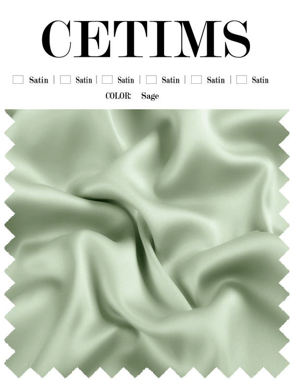 Soft Satin Fabric Swatch Sage