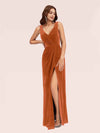 Sexy Velvet V-neck Sleeveless Side Slit Long Bridesmaid Dresses Online