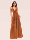 Sexy Deep V Neck Velvet V-Neck Criss Cross Long Graduation Prom Dresses Online