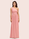 Elegant One Shoulder A-Line Long Soft Satin Bridesmaid Dresses Online