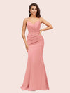Sexy Mermaid Spaghetti Straps Long Soft Satin Bridesmaid Dresses Online For Sale