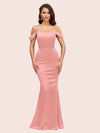 Elegant Cold Shoulder Mermaid Soft Satin Bridesmaid Dresses Online