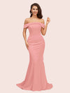 Sexy Mermaid Off Shoulder Long Soft Satin Bridesmaid Dresses Online