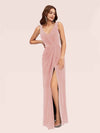 Sexy Velvet V-neck Sleeveless Side Slit Long Bridesmaid Dresses Online