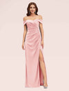 Sexy Off Shoulder Side Slit Stretchy Jersey Long Mermaid Evening Prom Dresses Online