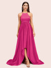 Unique High Low Halter Satin Party Dresses For Women Online