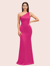 Sexy Mermaid One Shoulder Soft Satin Long Bridesmaid Dresses Online
