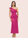 Elegant Mermaid One Shoulder Short Soft Satin Bridesmaid Dresses Online
