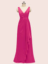 Elegant V-neck Unique Long Soft Satin Formal Prom Dresses 2023 Online