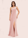 Modern Velvet One Shoulder Side Slit Mermaid Long Party Prom Dresses Online