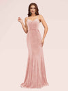 Elegant Spaghetti Straps Long Mermaid Velvet Bridesmaid Dresses Online